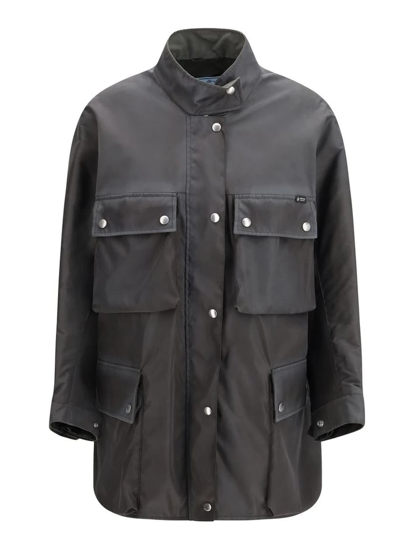 Gray Recycled Polyamide Coat