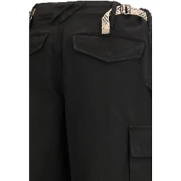 Black Cotton Cargo Pants