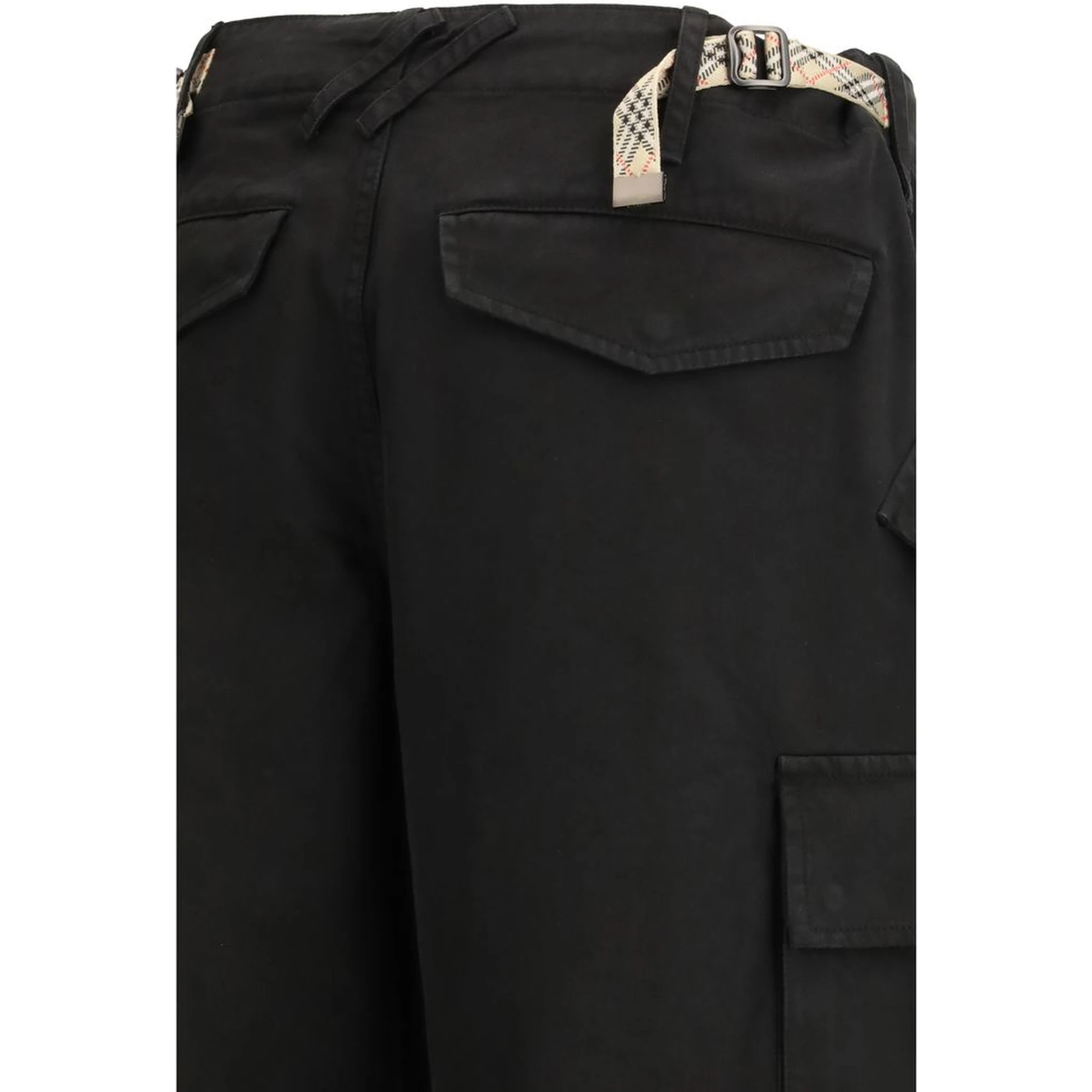 Black Cotton Cargo Pants