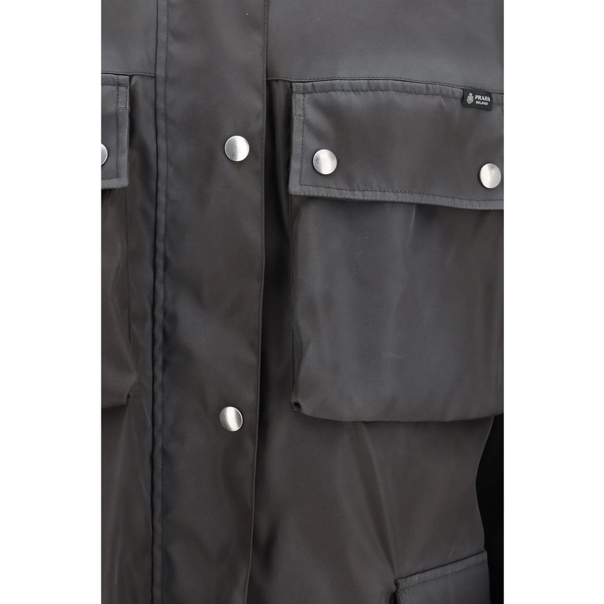 Gray Recycled Polyamide Coat