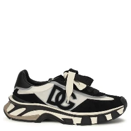 Black Elastane Athletic Sneakers