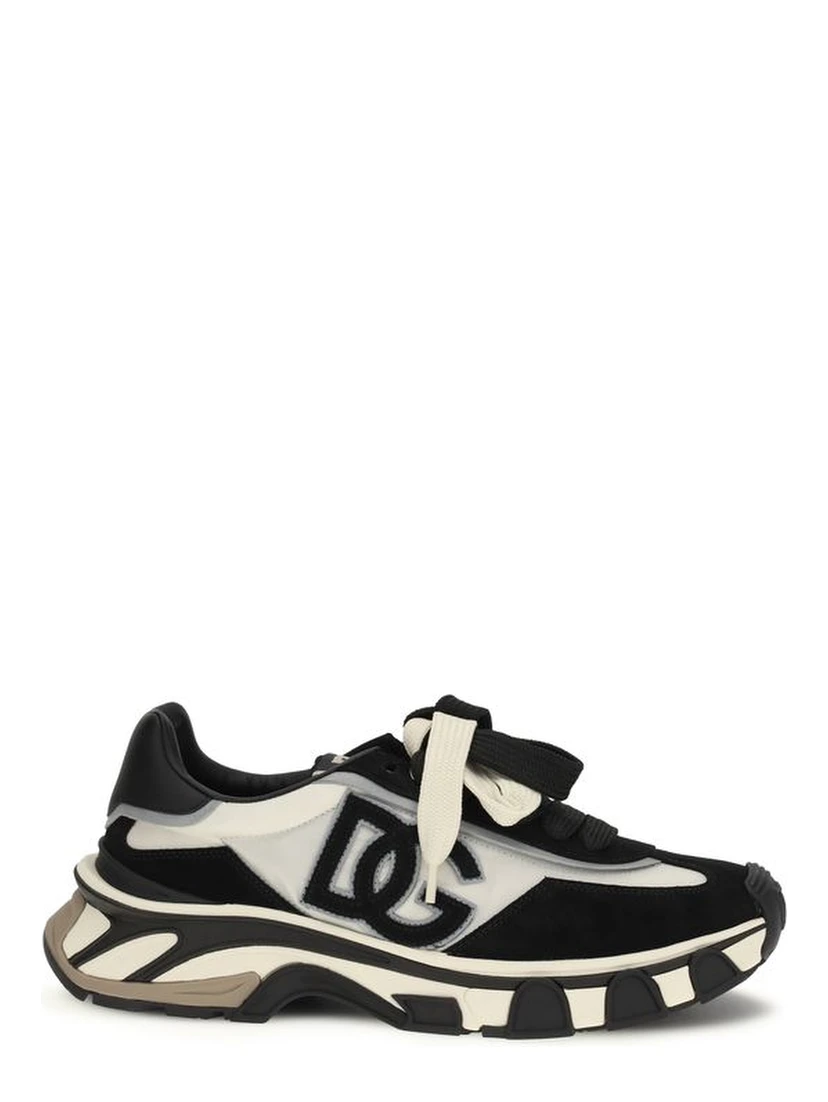 Black Elastane Athletic Sneakers