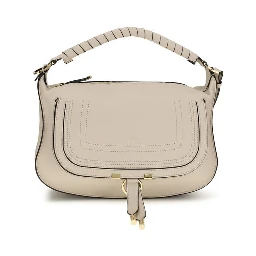 Beige Calf Leather Bos Taurus Shoulder Bag