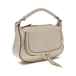 Beige Calf Leather Bos Taurus Shoulder Bag
