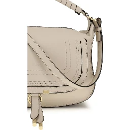 Beige Calf Leather Bos Taurus Shoulder Bag