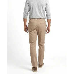 Beige Cotton Casual Pants