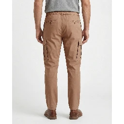 Beige Cotton Cargo Pants