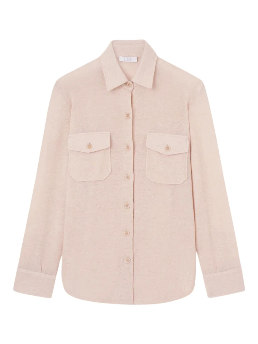 Shirt in mixed cashmere and linen