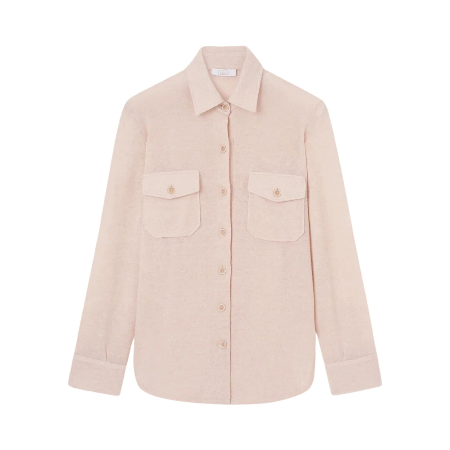 Shirt in mixed cashmere and linen