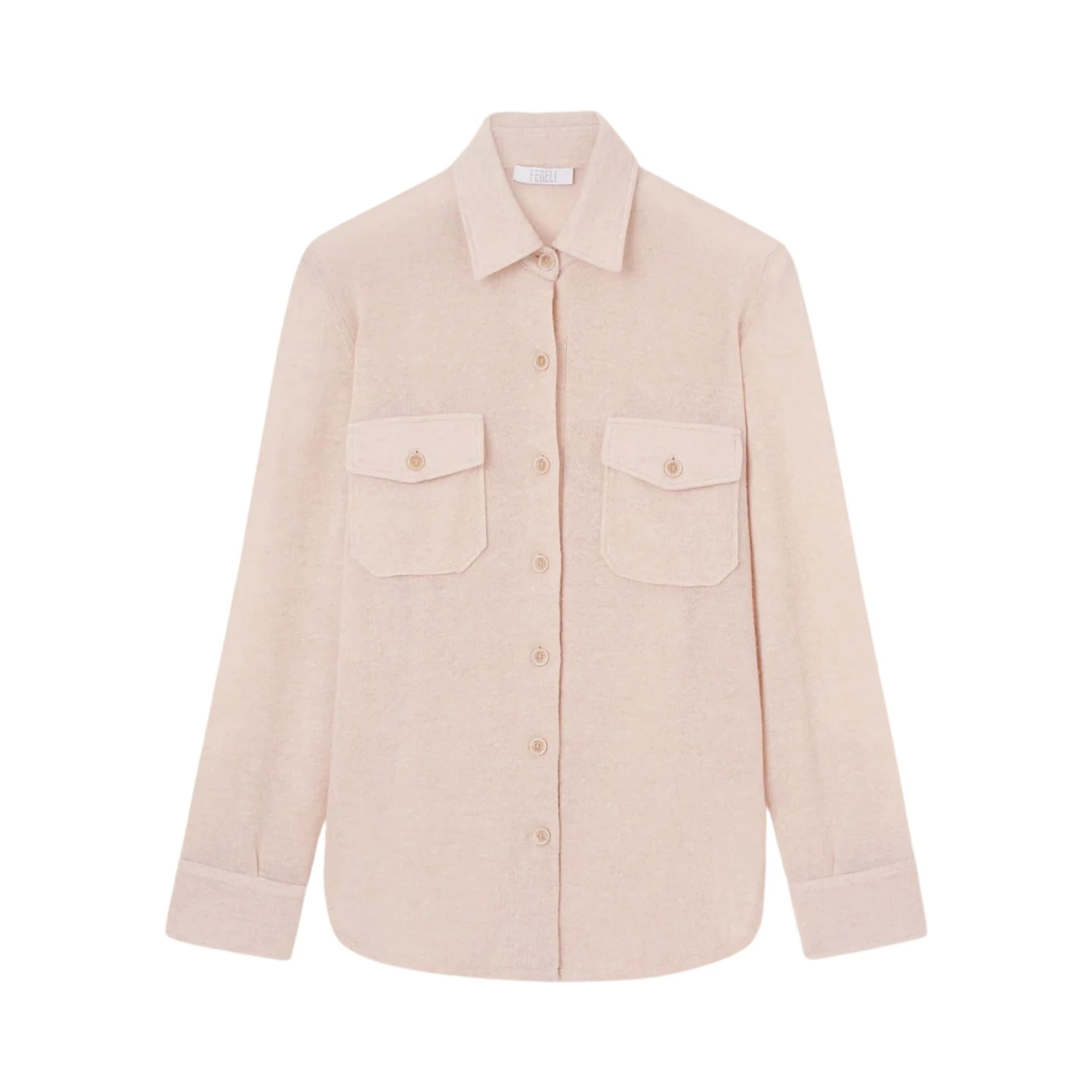 Shirt in mixed cashmere and linen