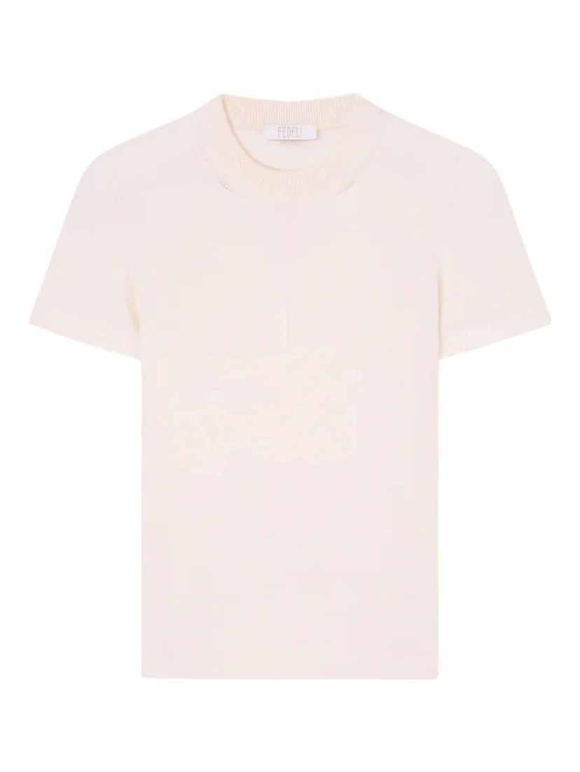 T-shirt in cotton and cashmere
