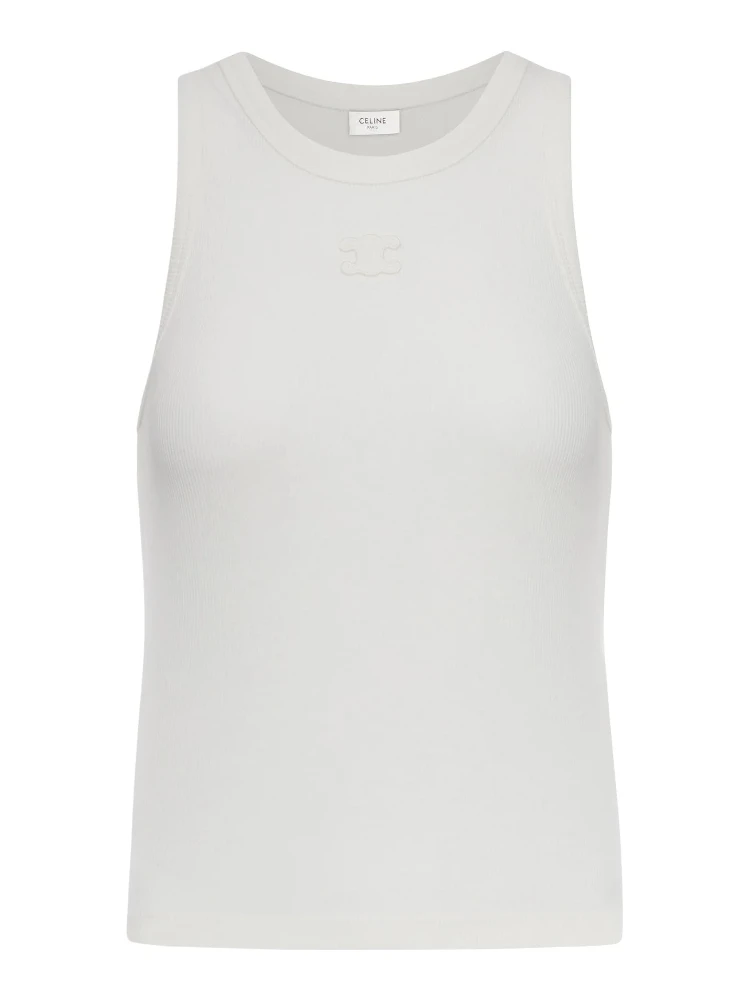Tank top in silk and cotton