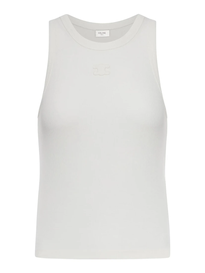 Tank top in silk and cotton