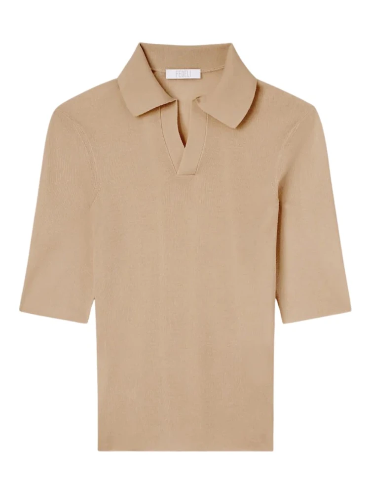 Polo shirt in cashmere and silk