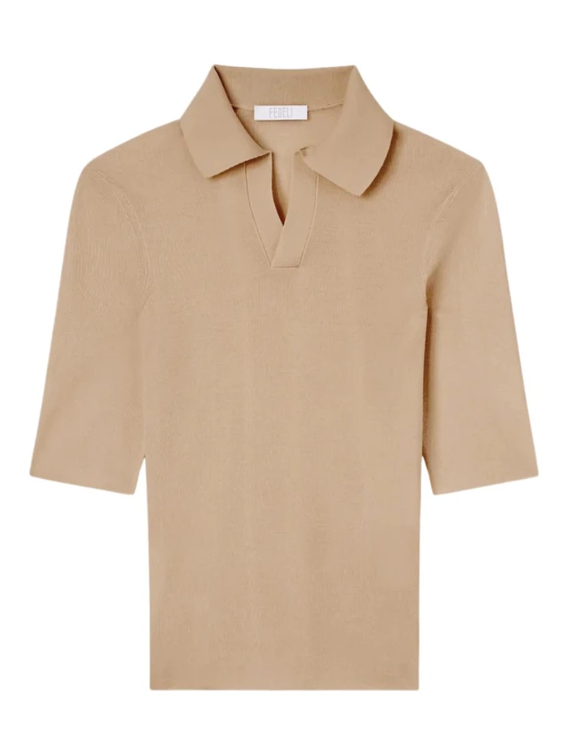Polo shirt in cashmere and silk