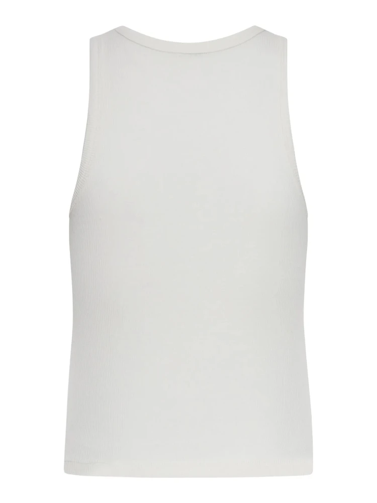 Tank top in silk and cotton alternative