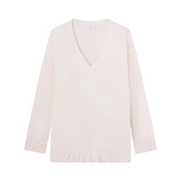 V-neck knitwear in cotton and cashmere