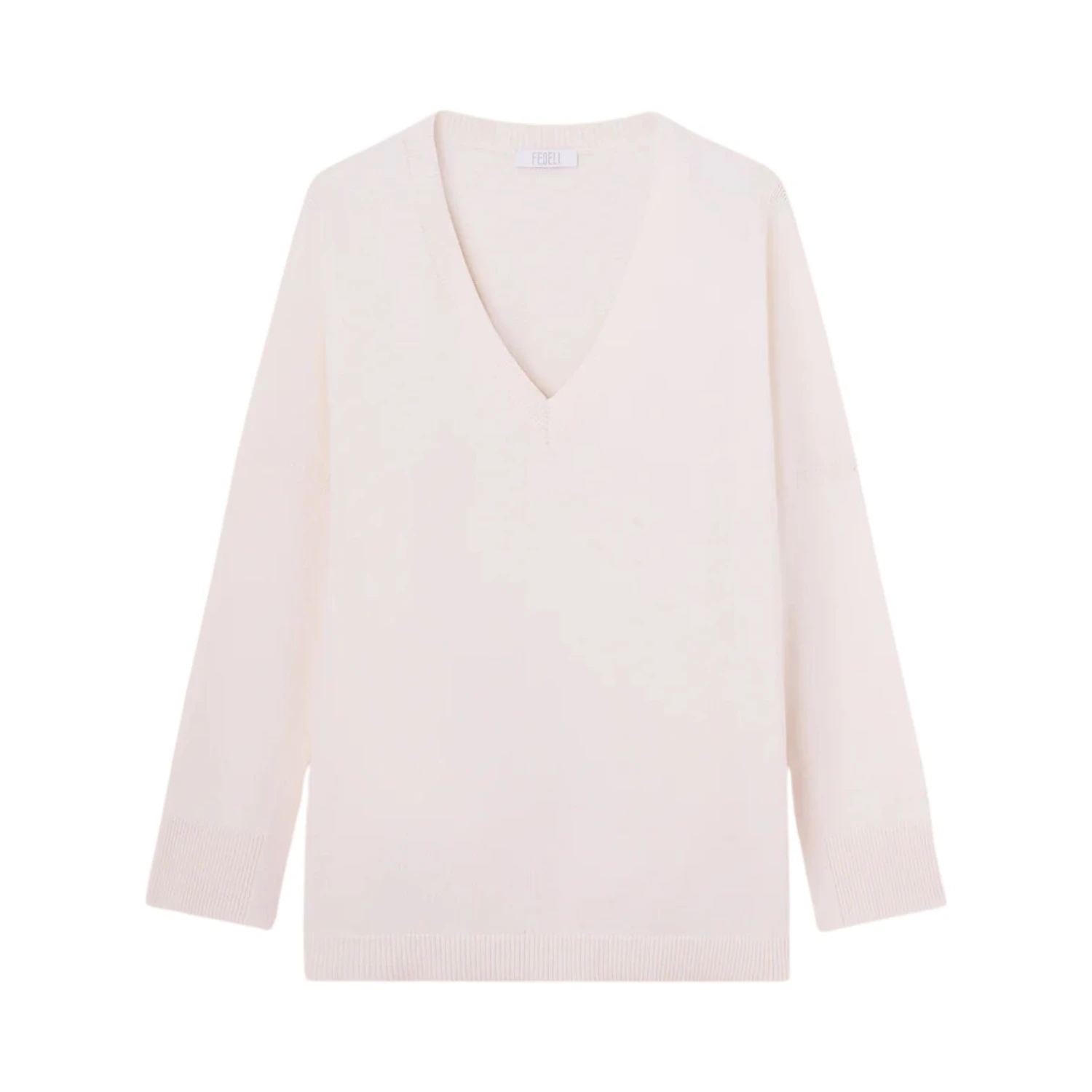 V-neck knitwear in cotton and cashmere