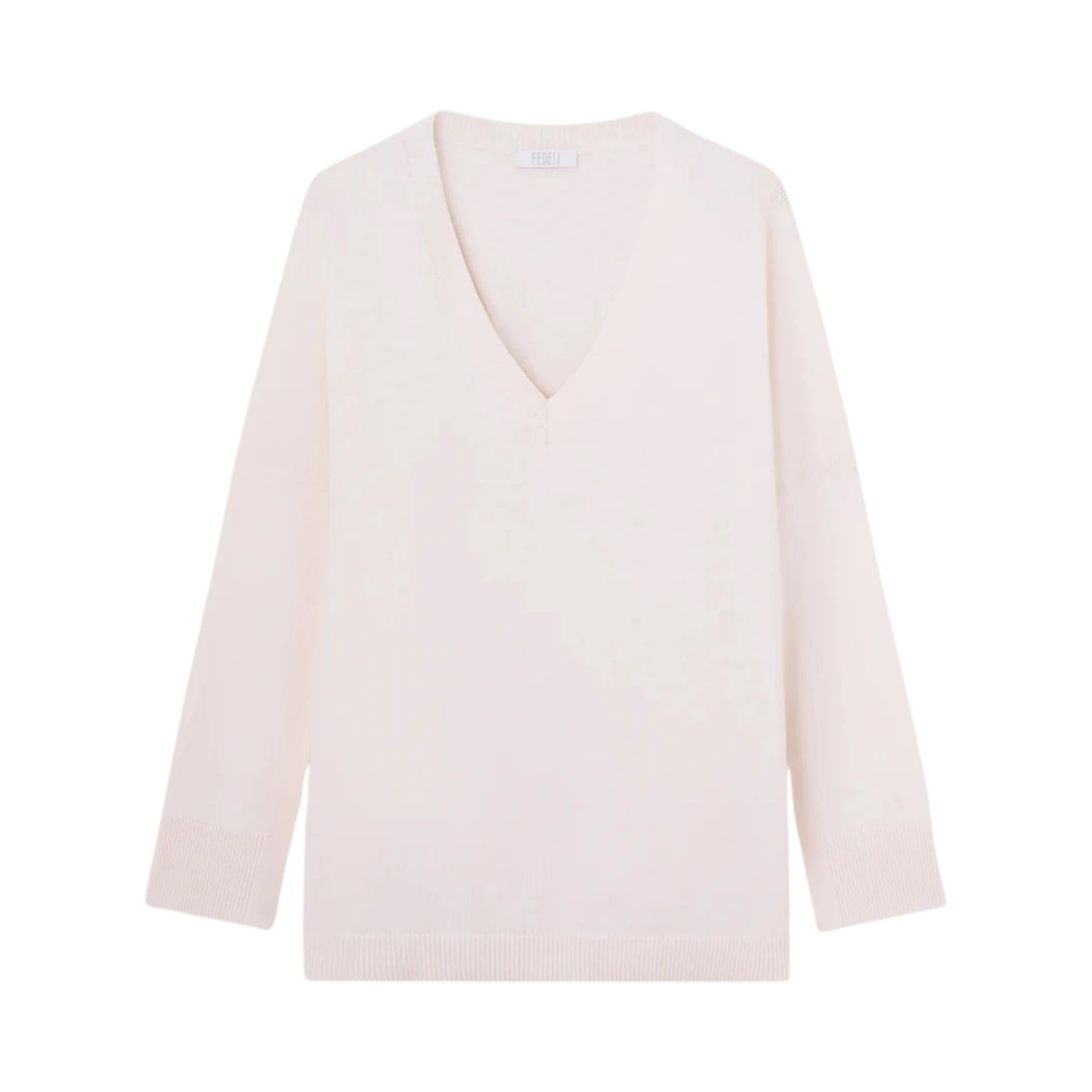 V-neck knitwear in cotton and cashmere