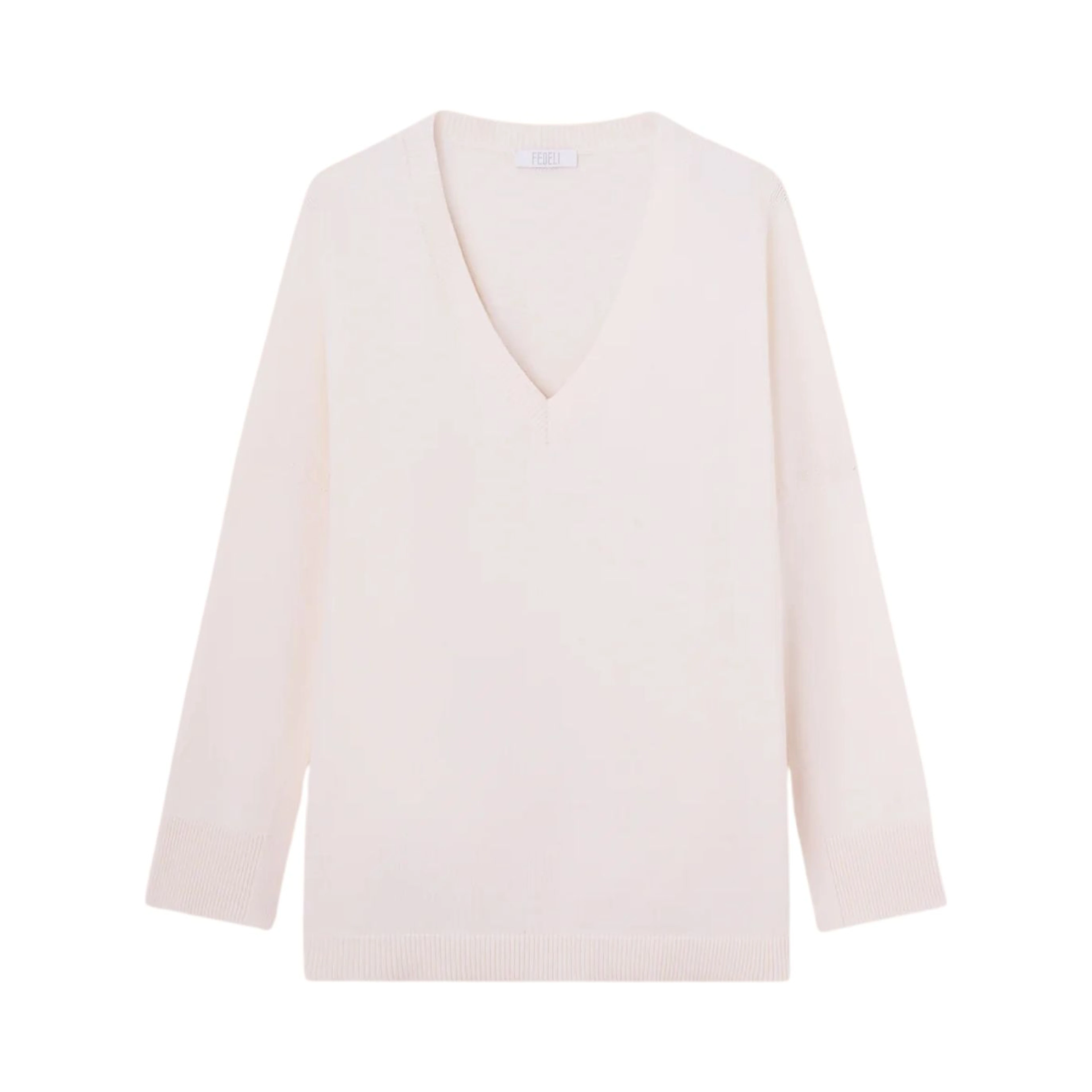 V-neck knitwear in cotton and cashmere