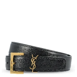 أحزمة سان لوران سوداء