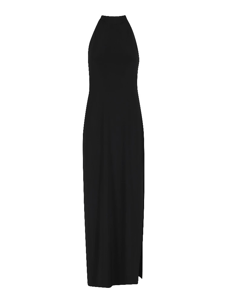 HALTER LONG DRESS W SIDE SLIT