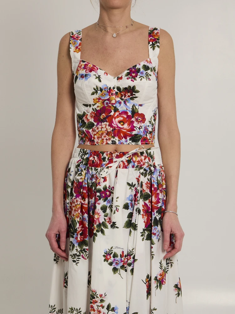 Bustier top with floral print