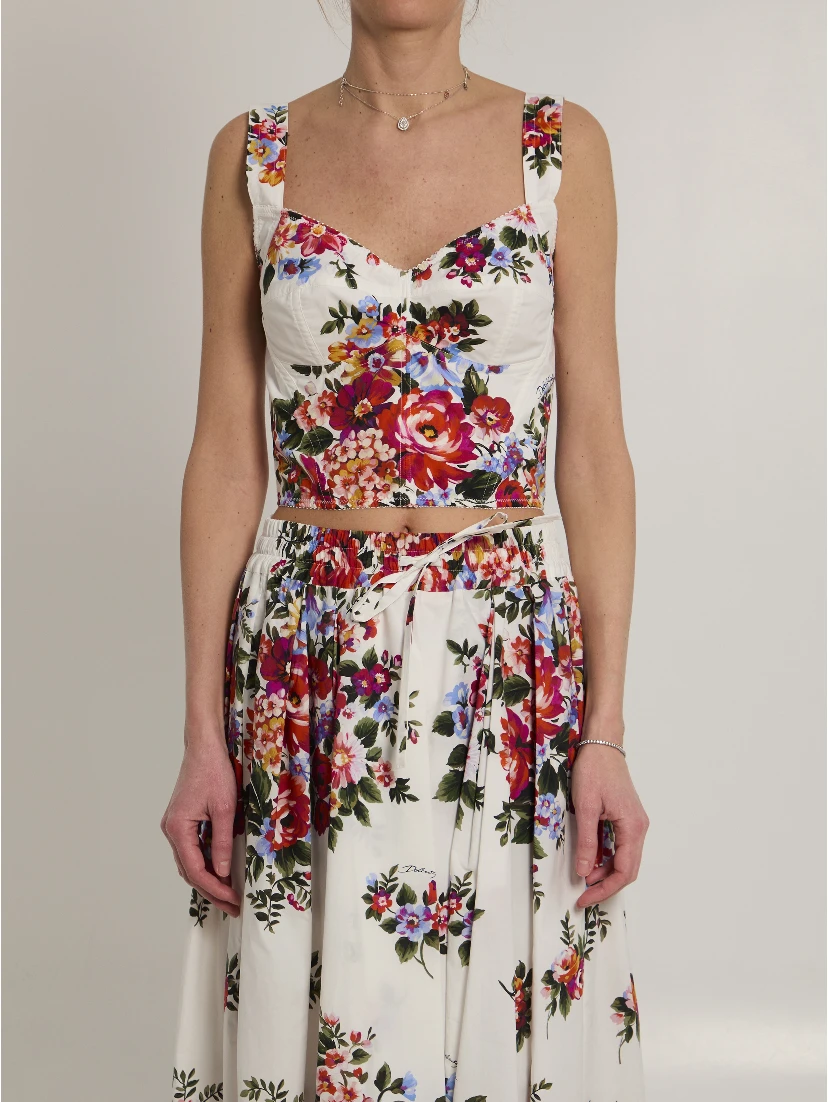 Bustier top with floral print