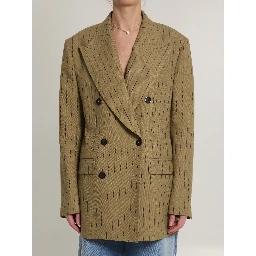 Double-breasted linen jacket