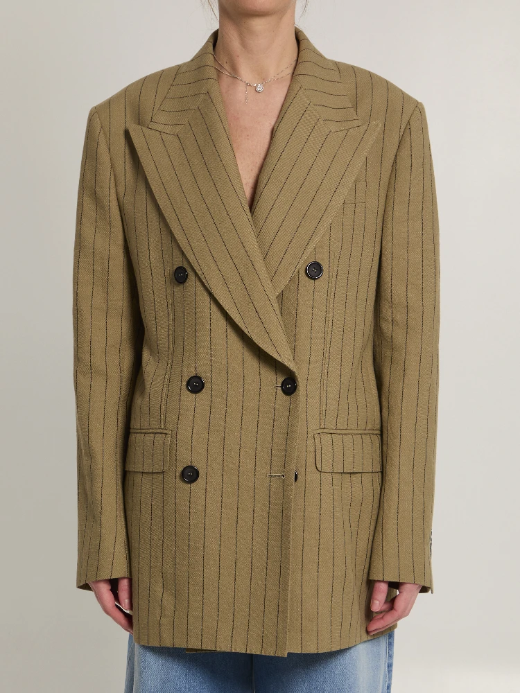 Double-breasted linen jacket