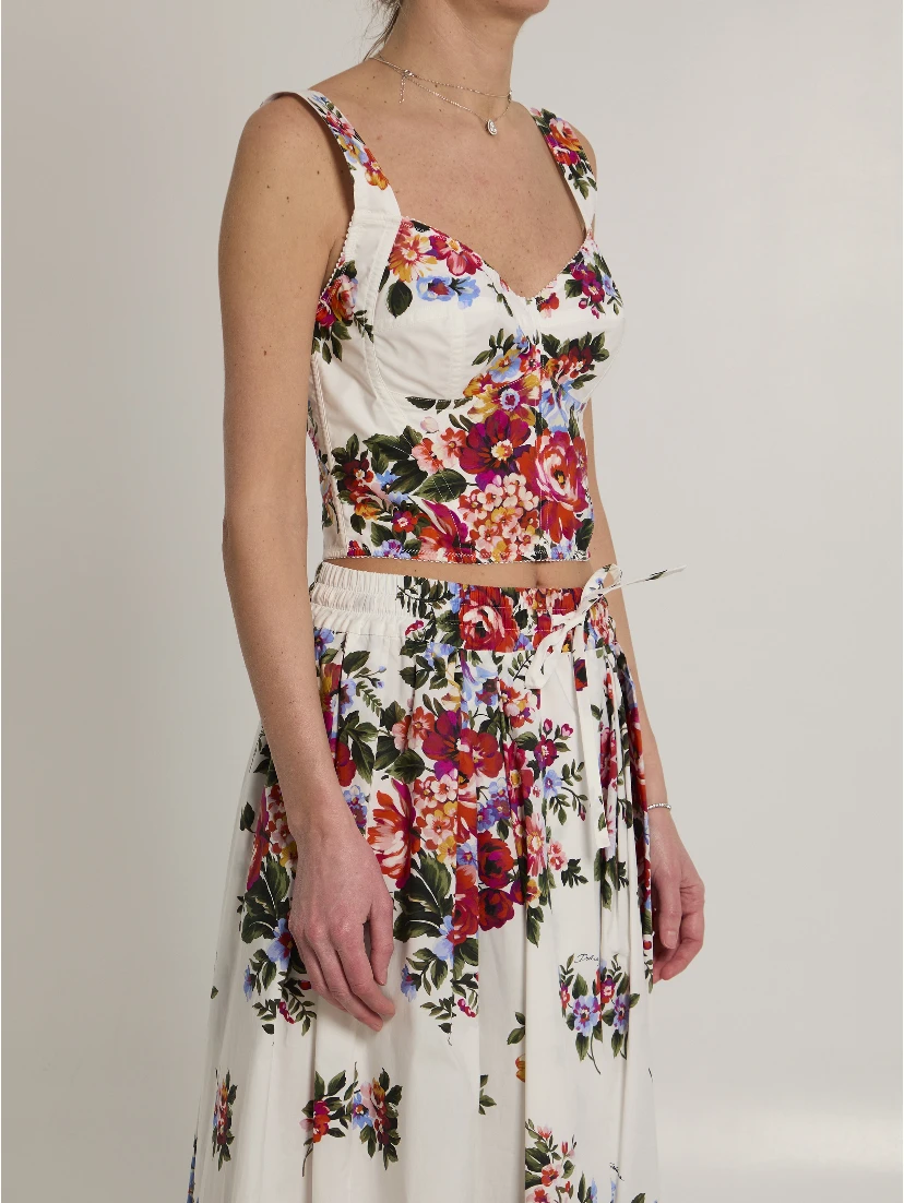 Bustier top with floral print