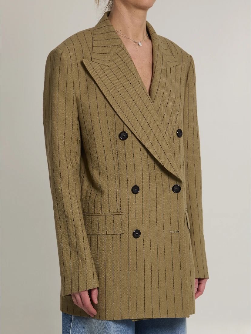 Double-breasted linen jacket