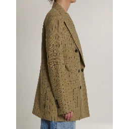 Double-breasted linen jacket