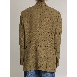 Double-breasted linen jacket