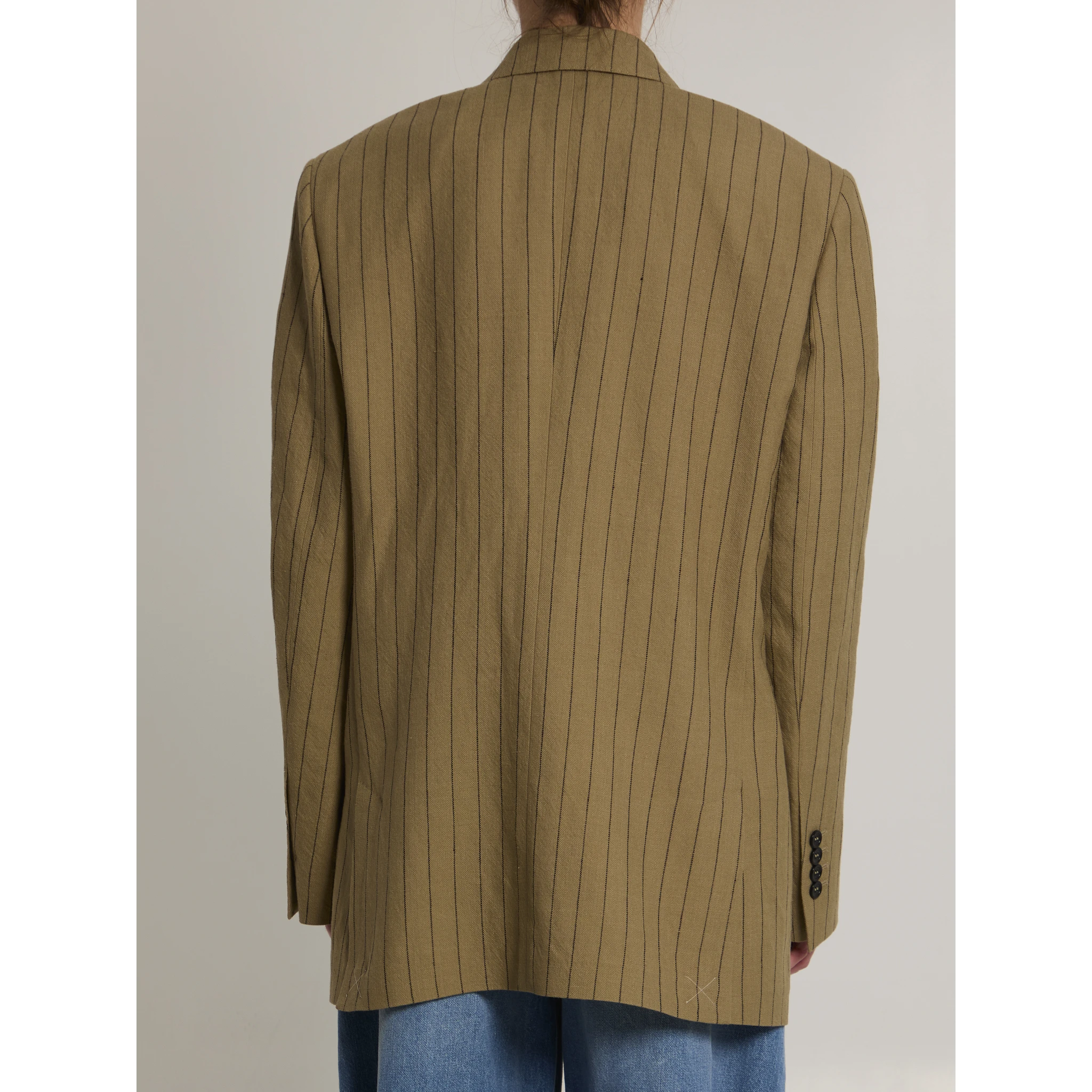 Double-breasted linen jacket