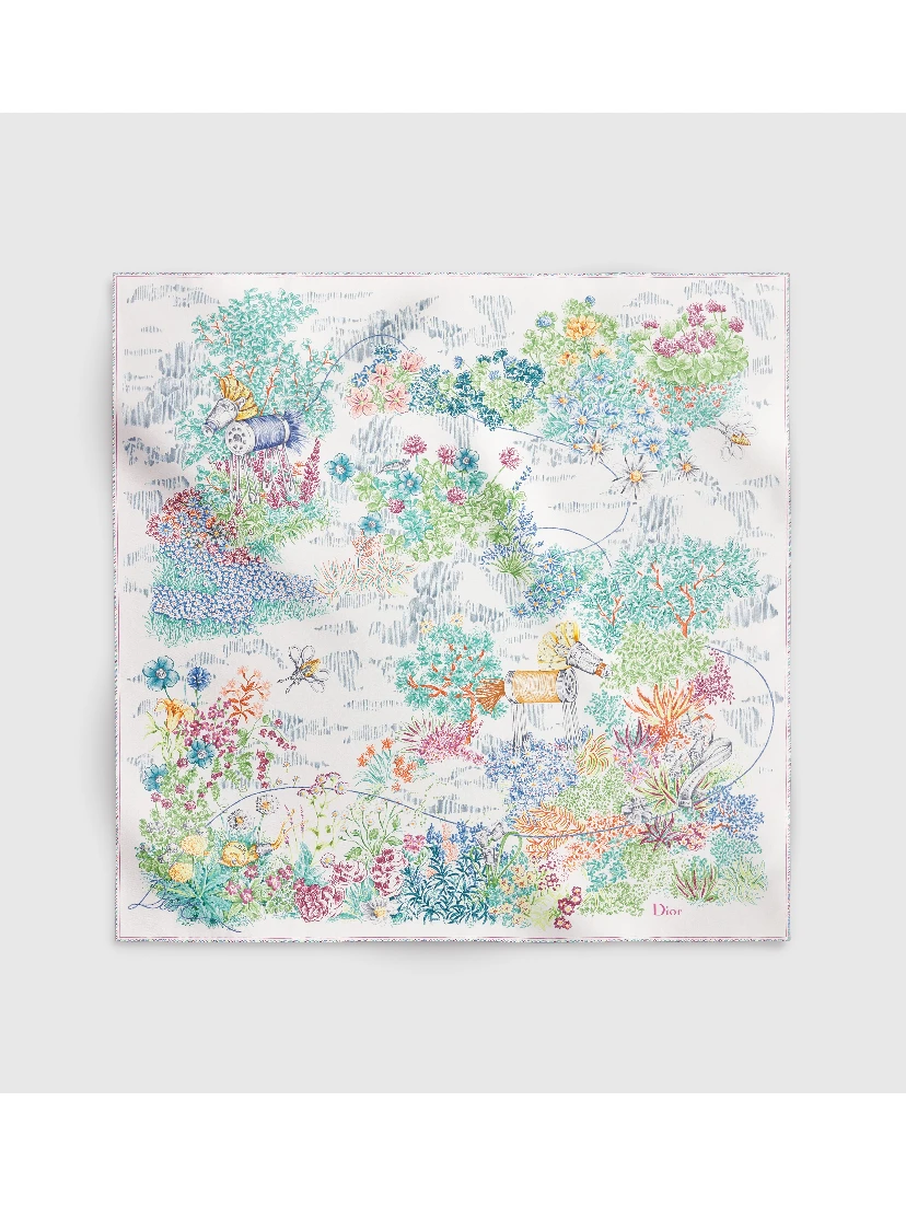 "Dior Charming Garden 90" silk scarf