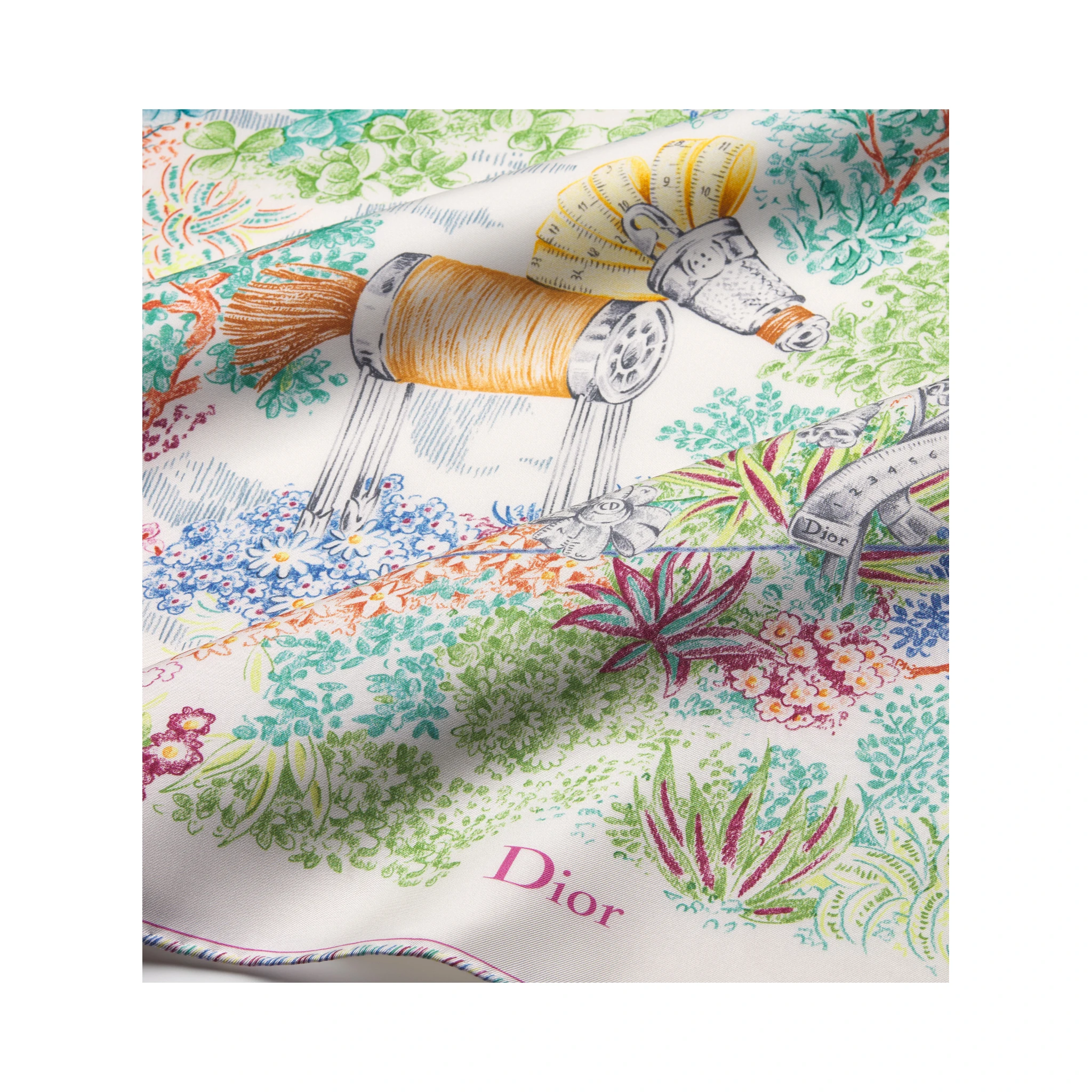 "Dior Charming Garden 90" silk scarf