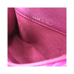 Iridescent Pink Quilted Leather Pouch