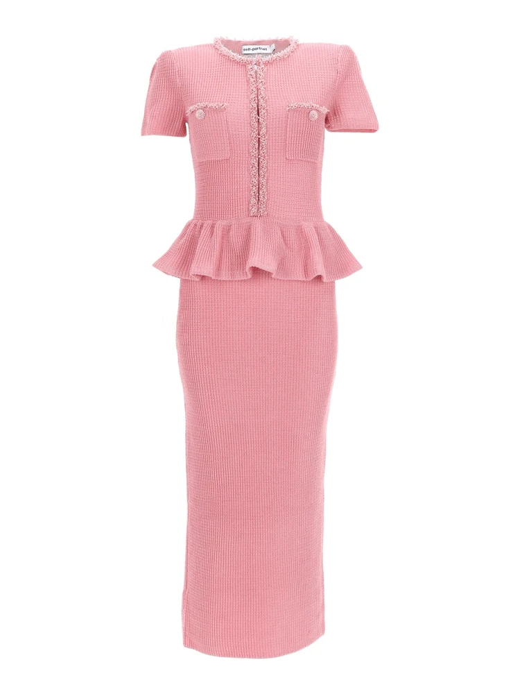 MIDI DRESS WITH PEPLUM AND BEADING