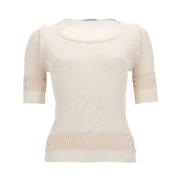 "TROMPE L'OEIL" VISCOSE AND SILK TOP