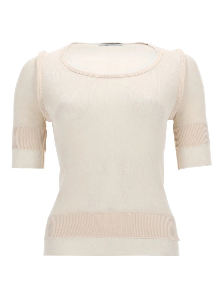 "TROMPE L'OEIL" VISCOSE AND SILK TOP