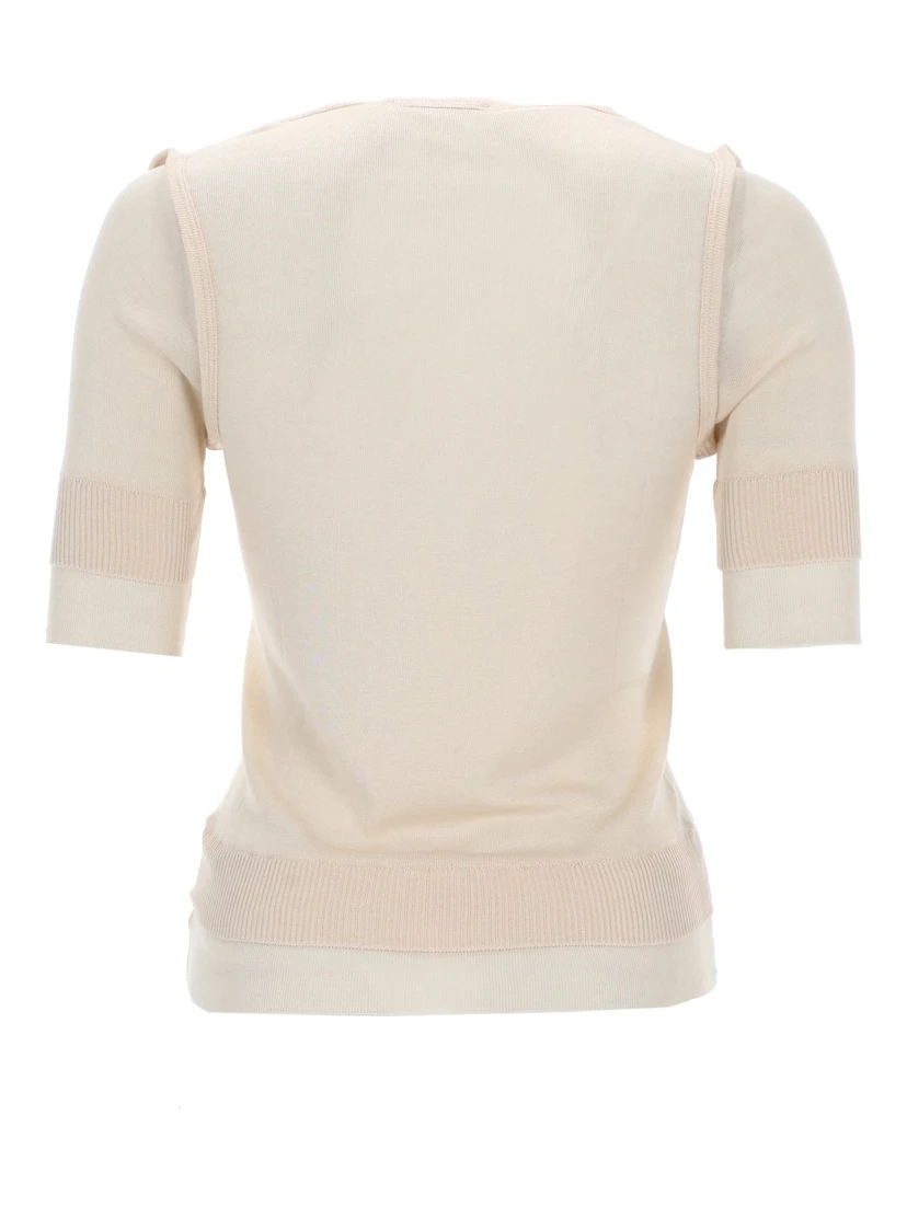 "TROMPE L'OEIL" VISCOSE AND SILK TOP