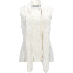 ASYMMETRICAL RIBBED TOP WITH SCARF