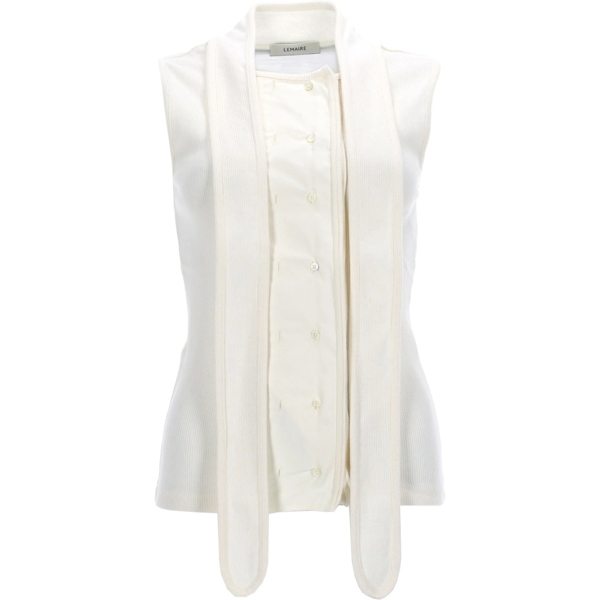 ASYMMETRICAL RIBBED TOP WITH SCARF