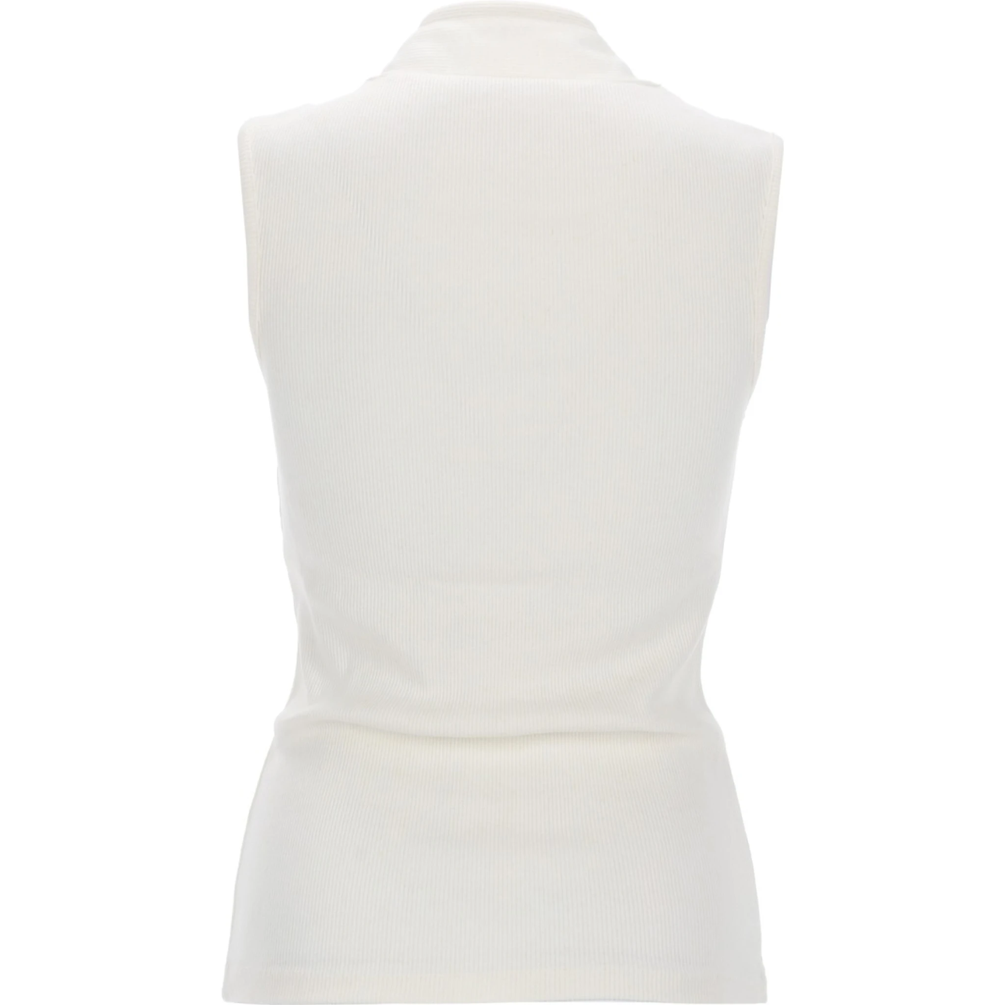 ASYMMETRICAL RIBBED TOP WITH SCARF