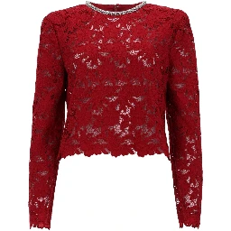 LACE TOP WITH CRYSTALS