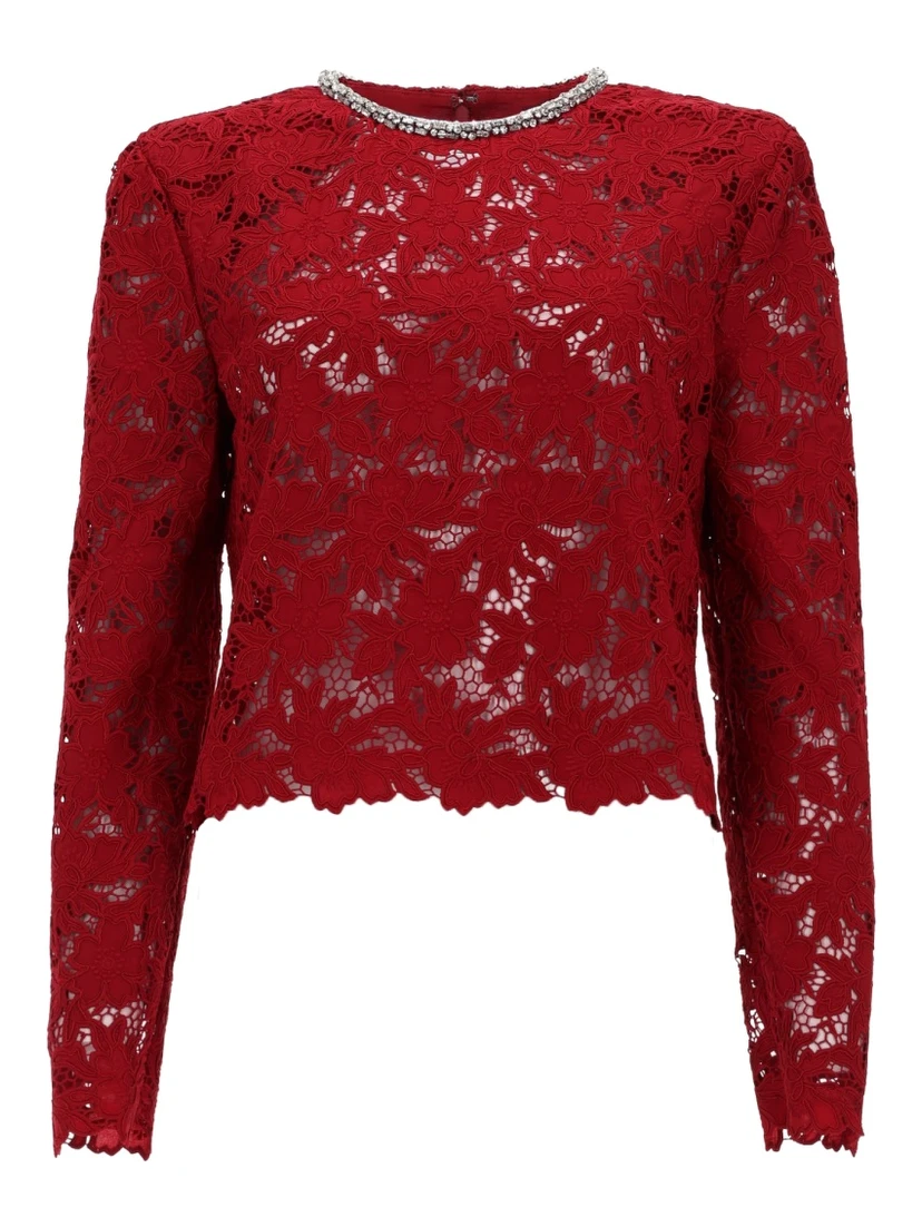 LACE TOP WITH CRYSTALS
