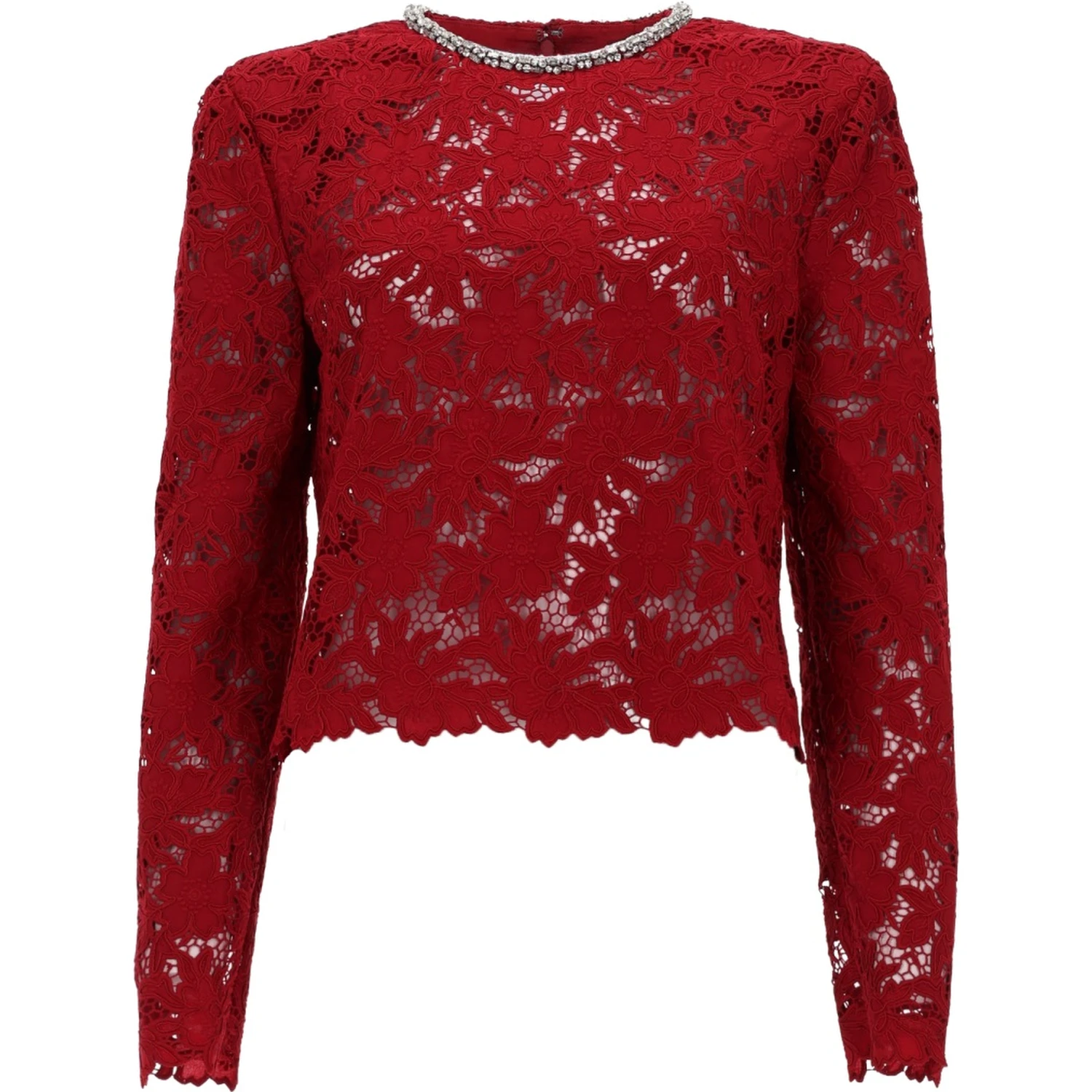 LACE TOP WITH CRYSTALS