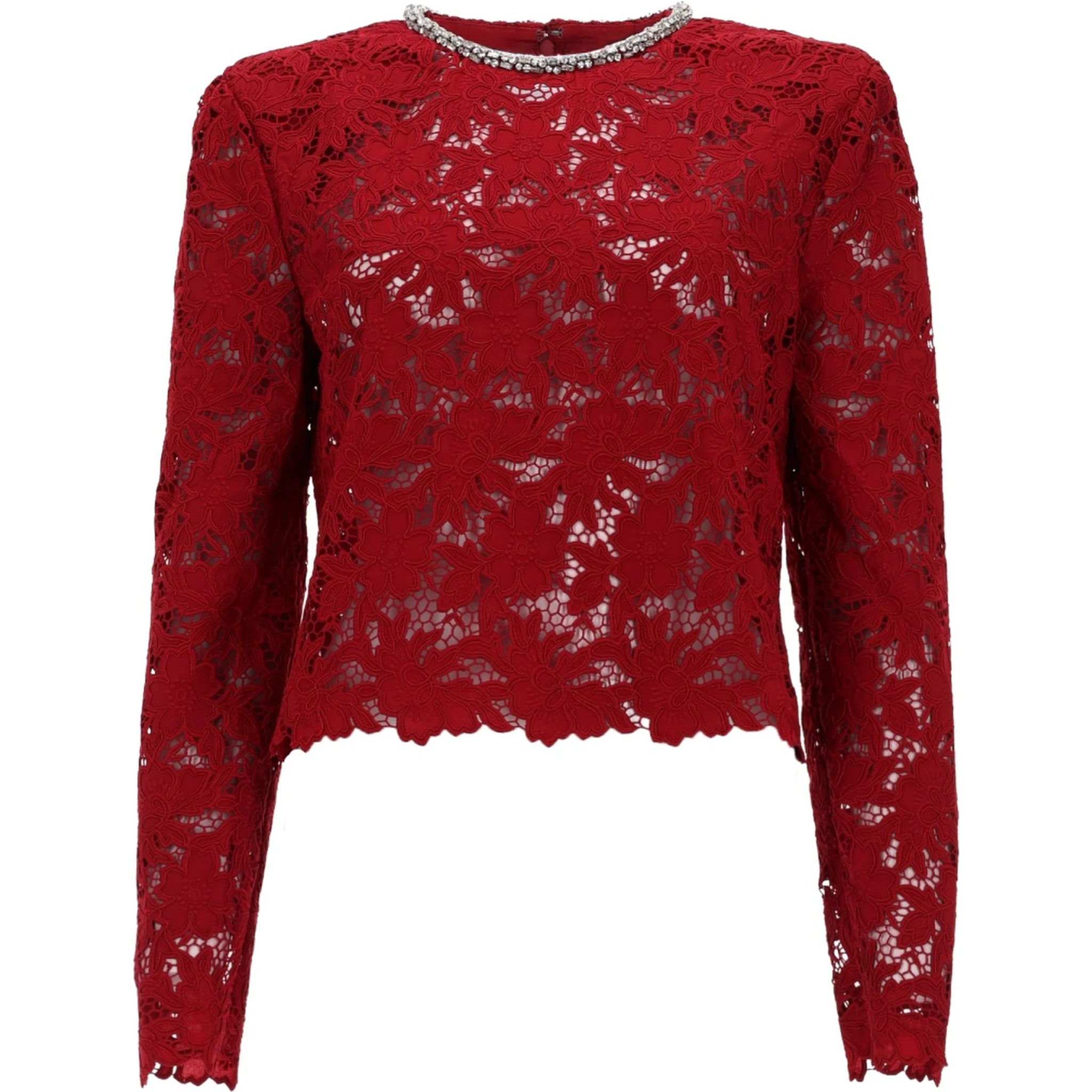 LACE TOP WITH CRYSTALS