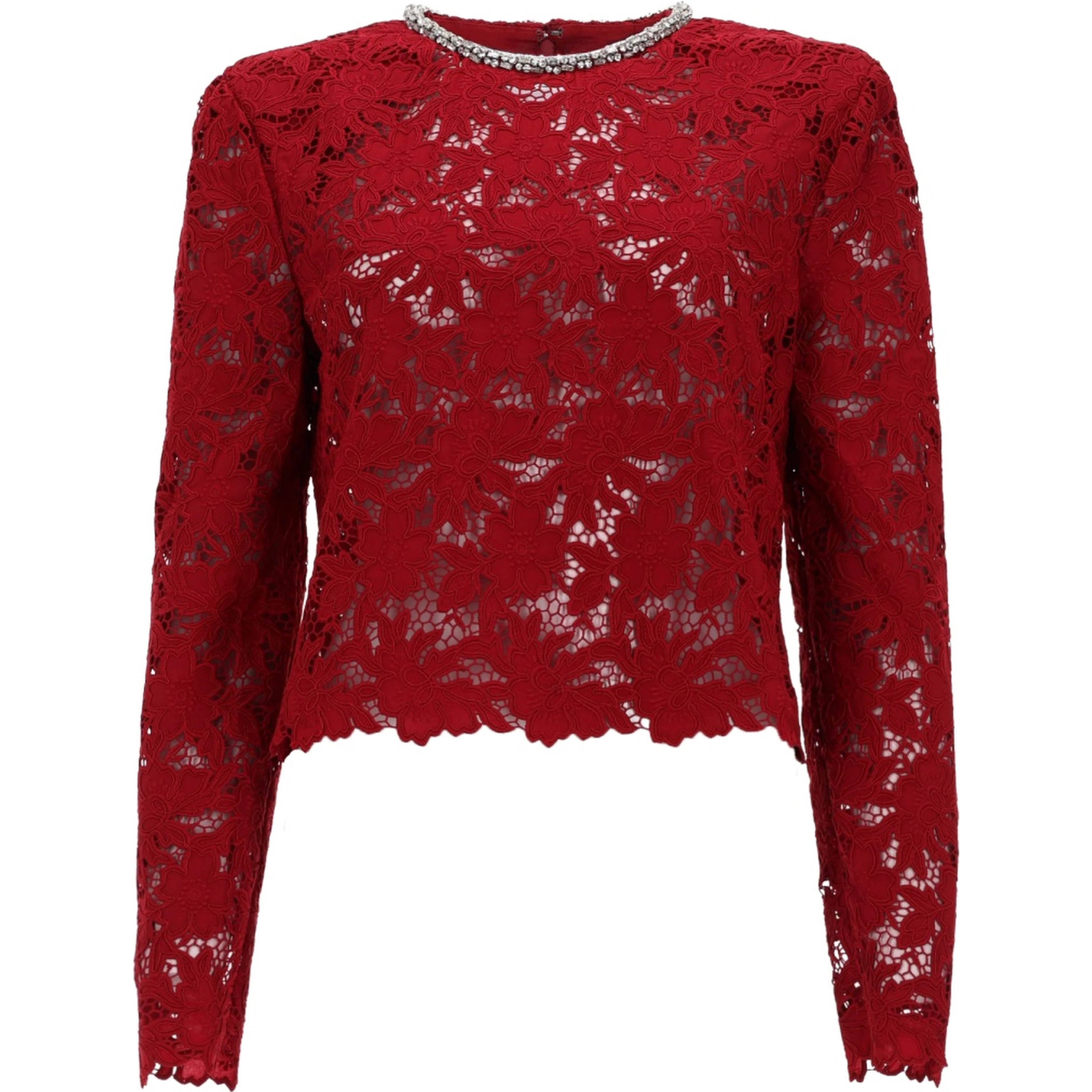 LACE TOP WITH CRYSTALS